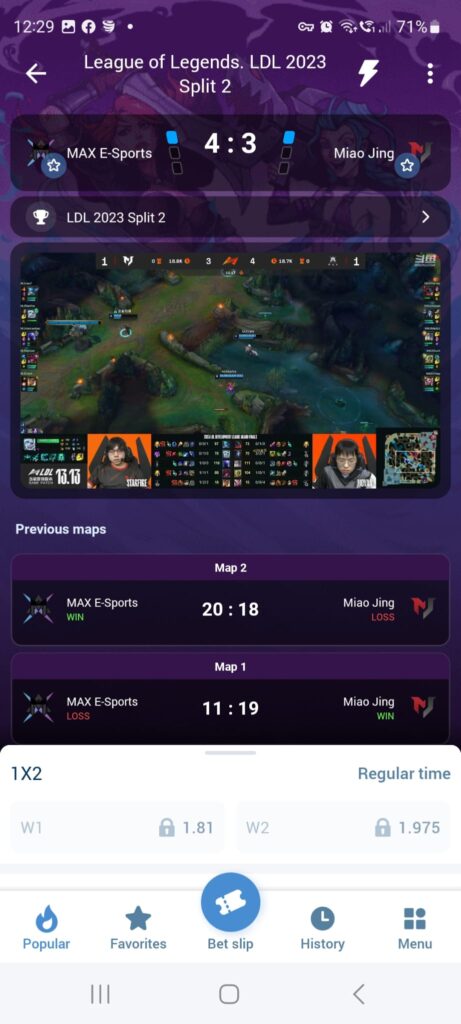 1xBet League of Legends Live Stream - Review and Rating 2023