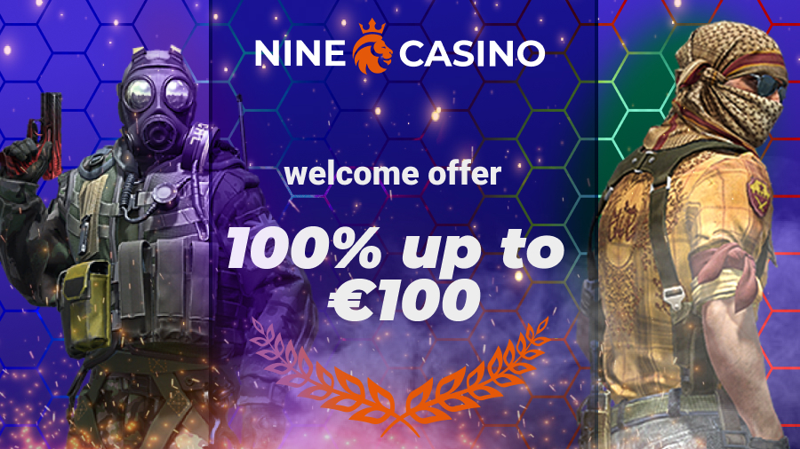 Ninecasino Welcome Bonus for New Customers - 100% Up To €100